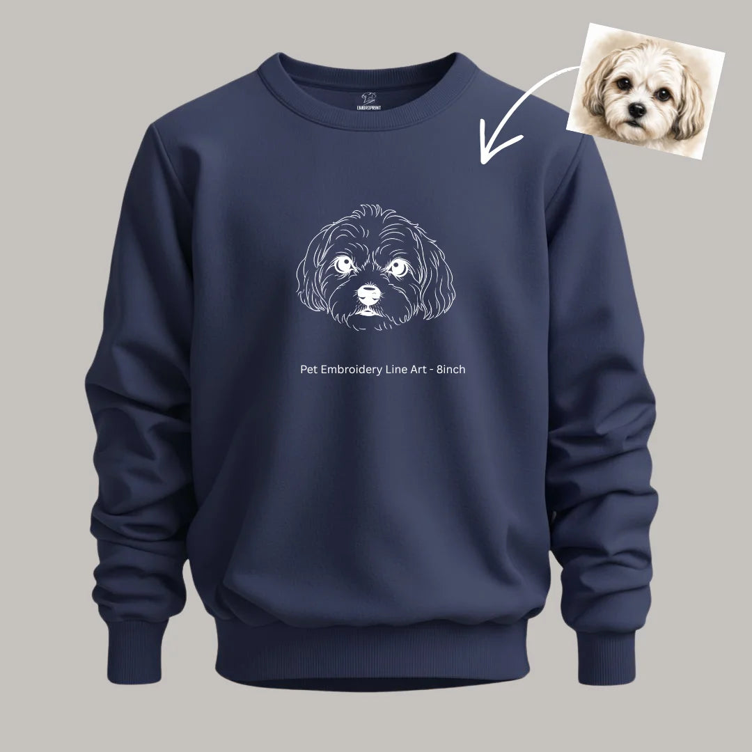 Pet Portrait Embroidery – Lineart – Sweatshirt